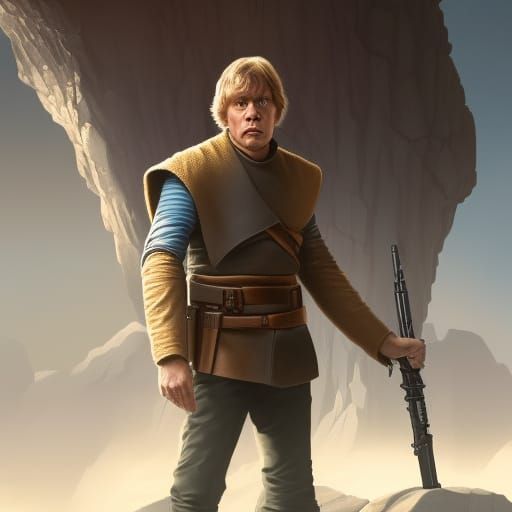 Furious Luke Skywalker Accusation in Detailed Digital Art