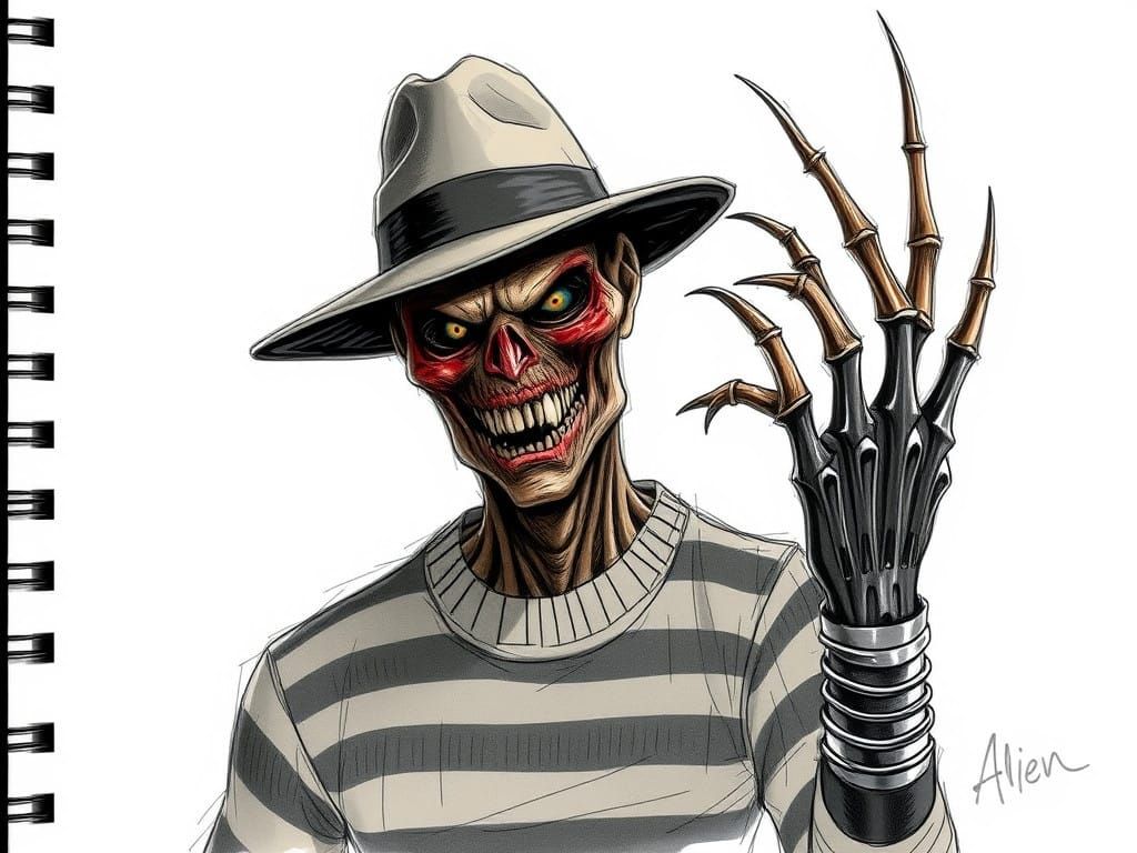 Freddy Xenomorph Hybrid Horror Creature Concept