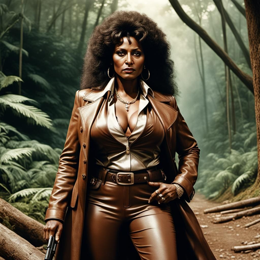 Hyperrealistic Portrait of Pam Grier as Foxy Brown