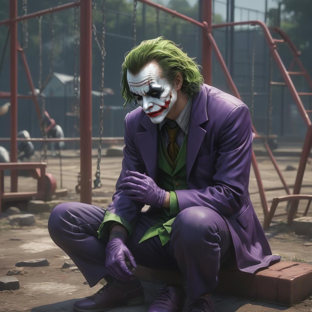 The Joker Praying: Detailed 3D Anime Art