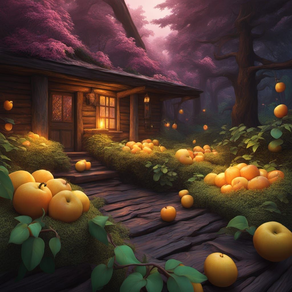 Surreal Plums and Apples in a Clinker Storm