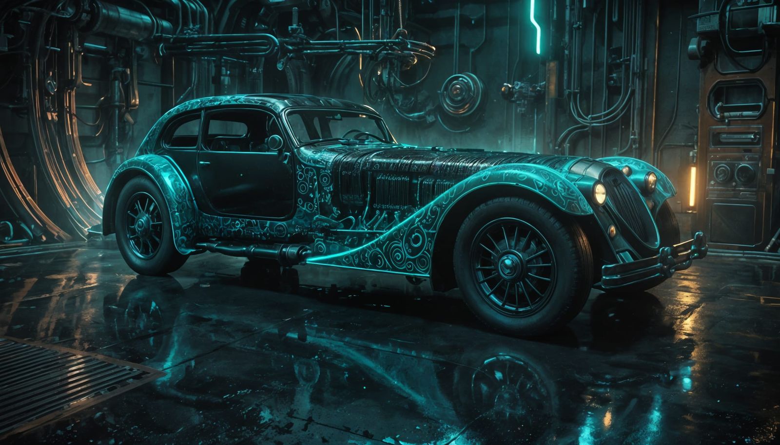 Masterful Dark Fantasy Car Concept Art in Greg Rutkowski Sty...