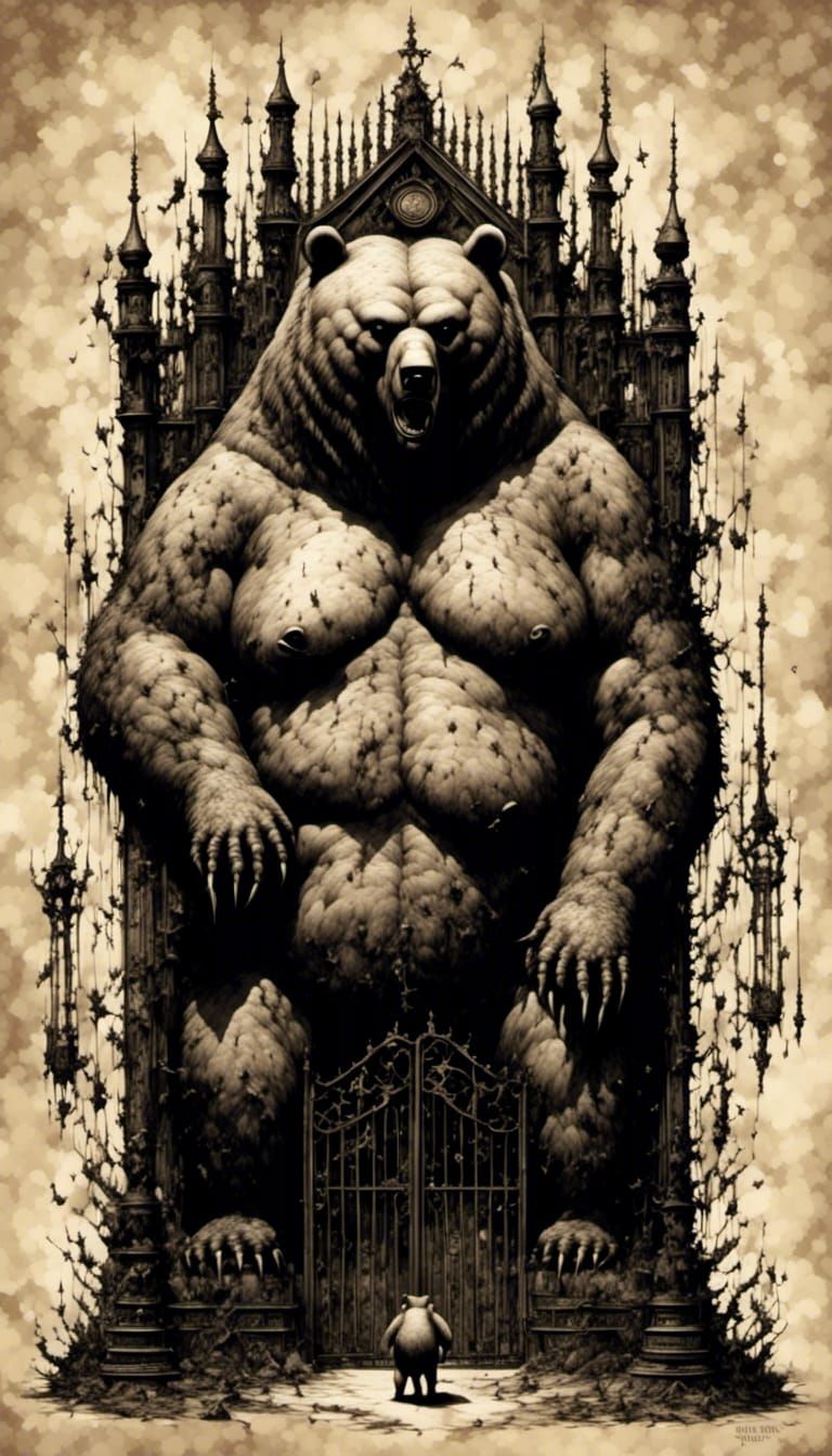 Hellbear Movie Poster: Giant Devil Bear in Darkness