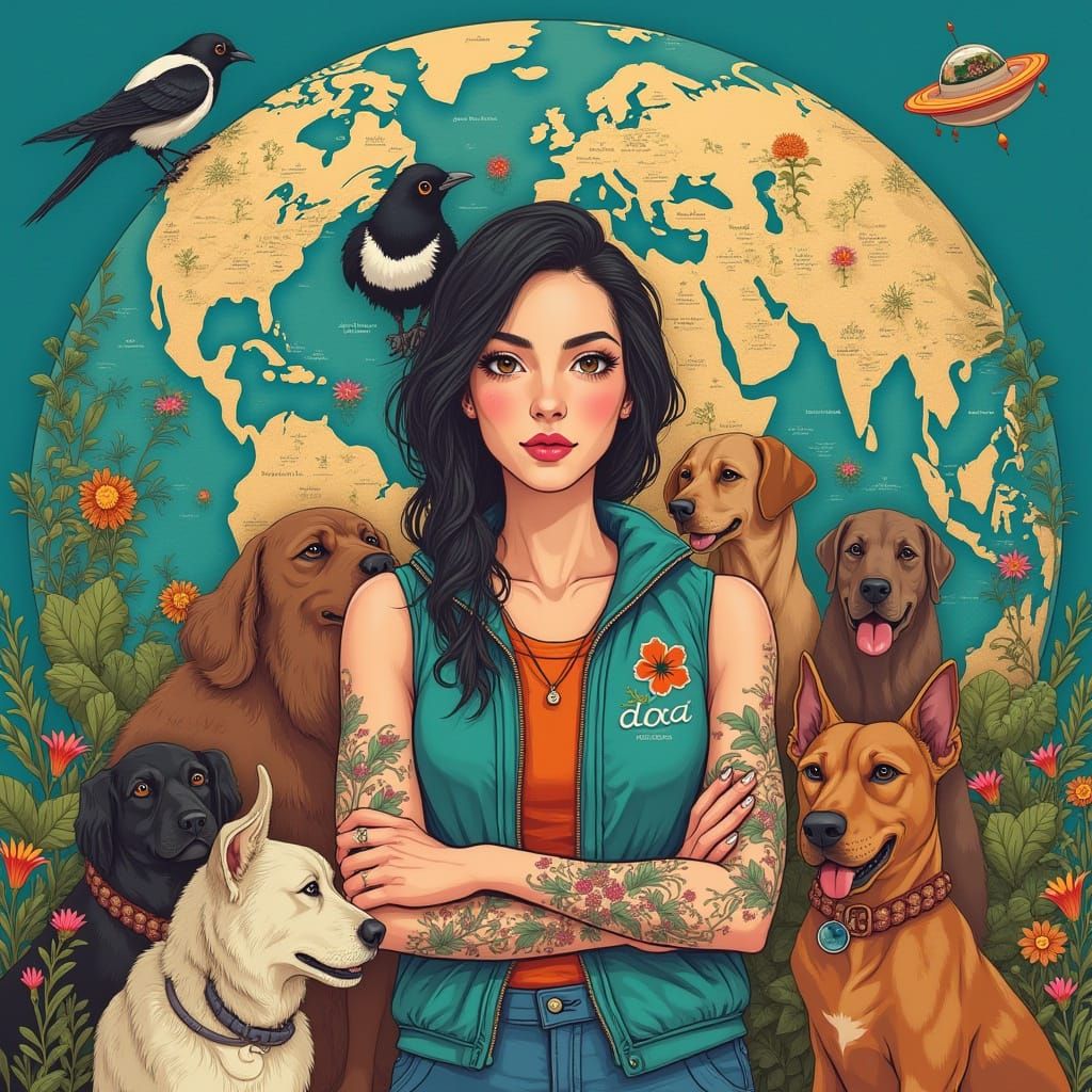 Dogs, Travel, and UFOs: Whimsical Tattoo Design