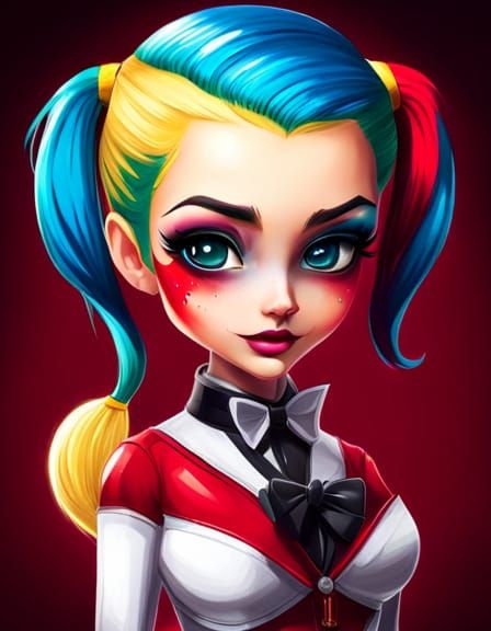 Adorable Chibi Harley Quinn Splash Art