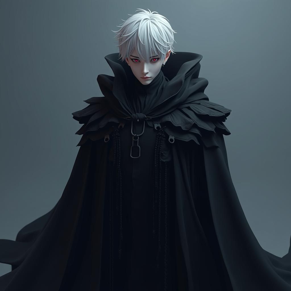 Ethereal Anime Figure in Midnight Robes