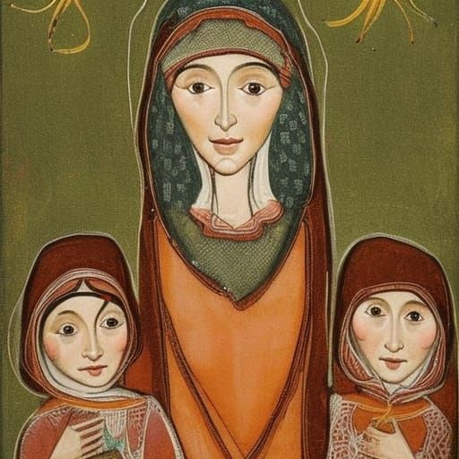 Jewish Woman and Daughters in Germany, Visionary Art