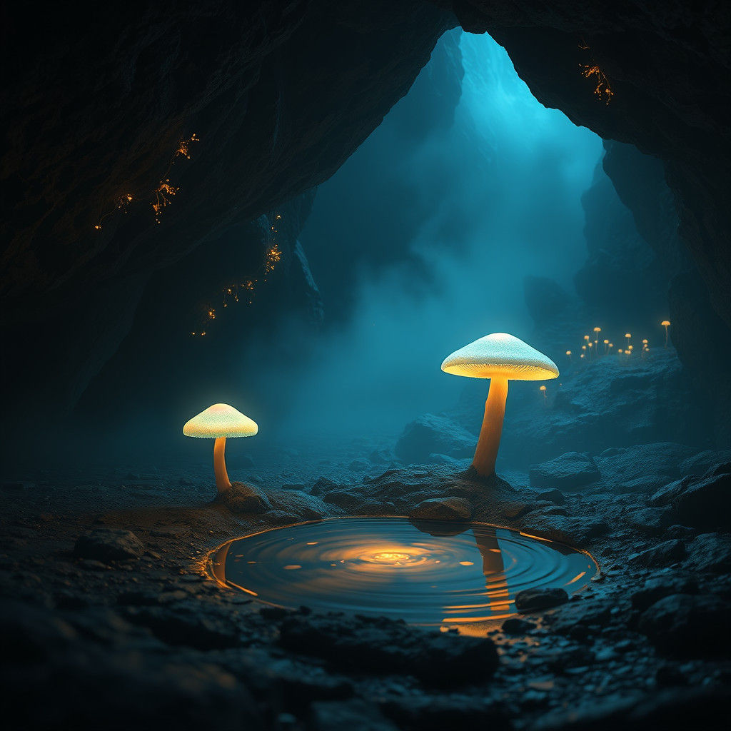 Bioluminescent Cave Ecosystem in Unreal Engine 5