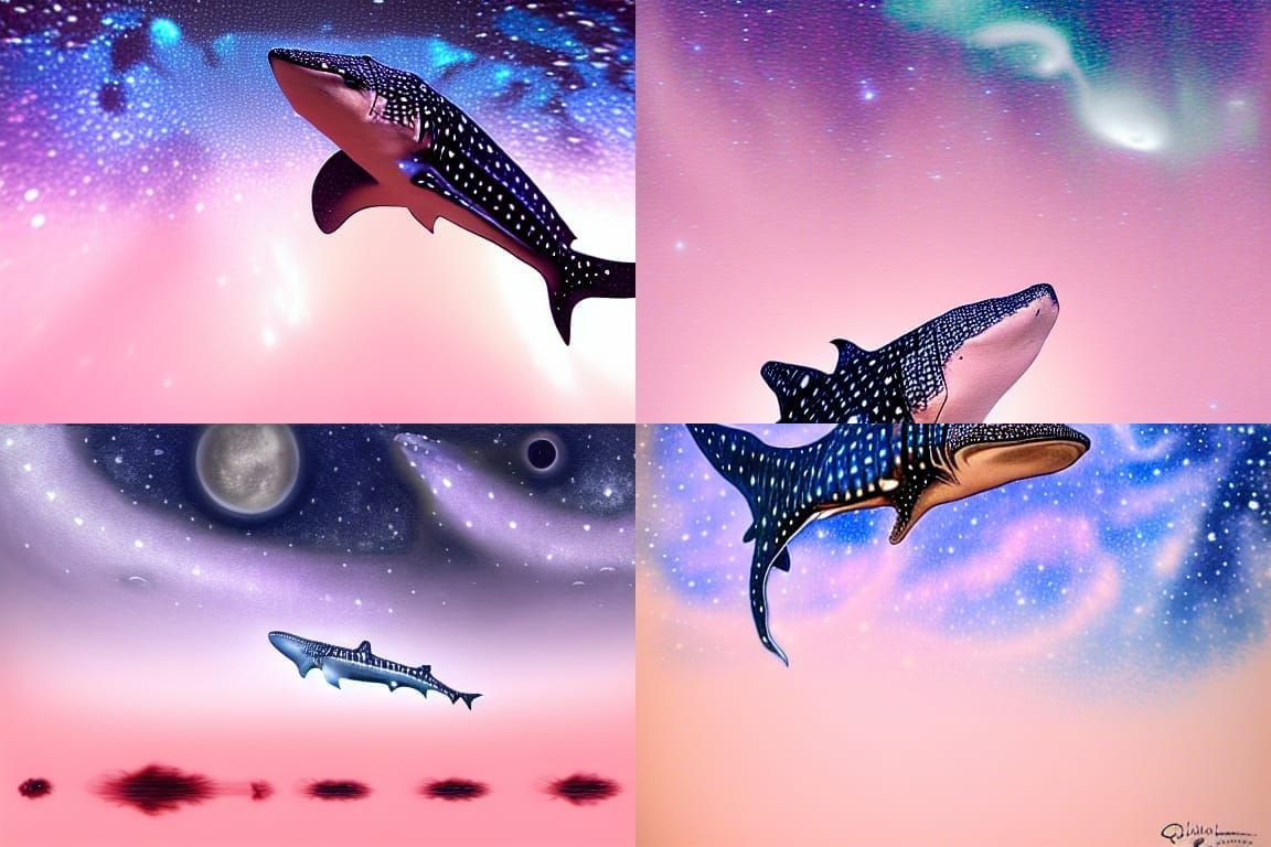 Cosmic Whale Shark Amidst Celestial Wonders