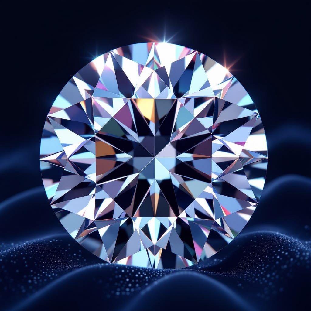 Radiant Diamond's Ethereal Glow in Hyperrealistic Style