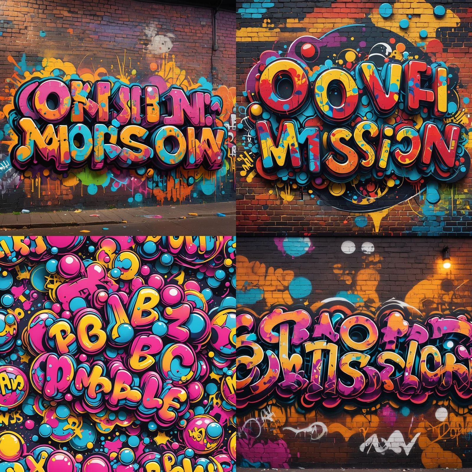 On a Mission in Bubble Font
