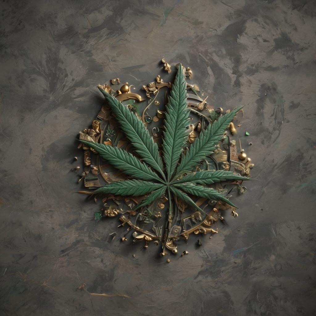 Cannabis Logo of Marijuana Smoking Items