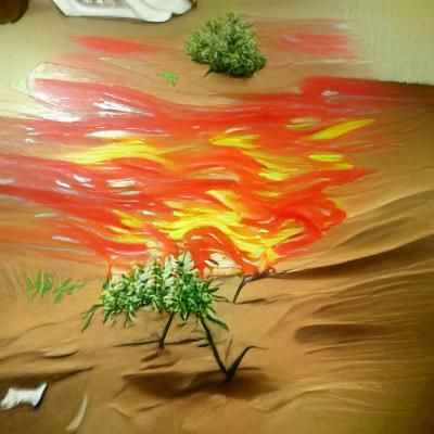 Psychedelic Burning Bush: A Weed-Themed Vision
