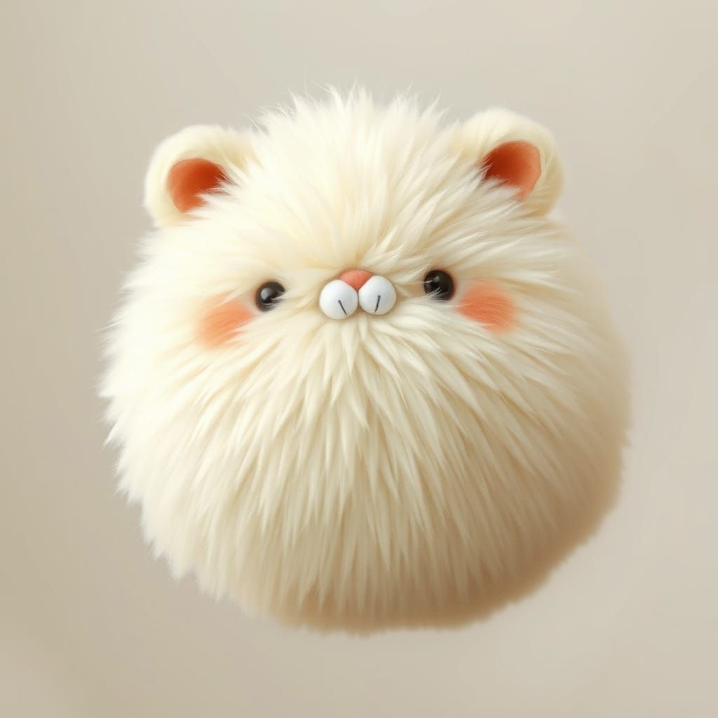 Pastel Fluffball of Softness: Whimsical Animal Art