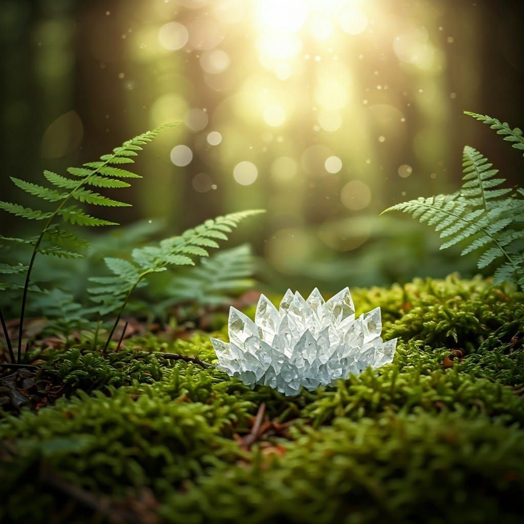 Crystals on Mossy Ground in Romantic Style