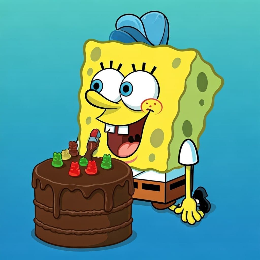 SpongeBob SquarePants Indulges in Sweet Treats in Vibrant Ca...