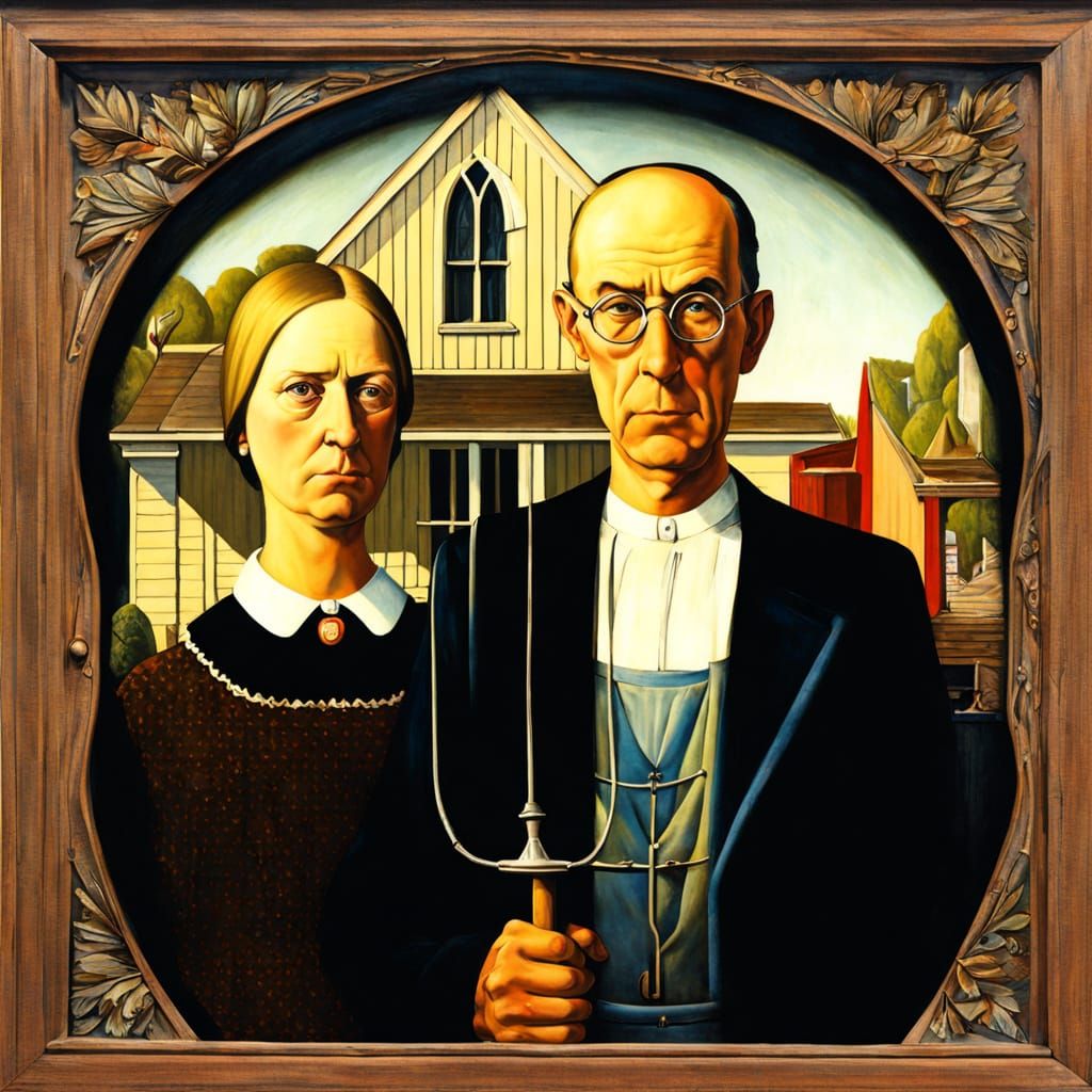 Baroque American Gothic: A Digital Art Rendition