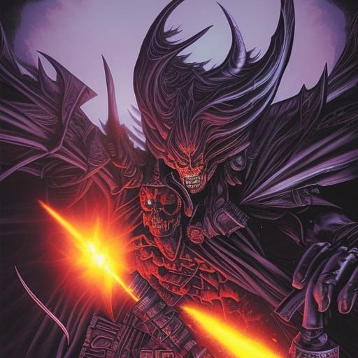 Epic Death Knight in Comic Book Art Style