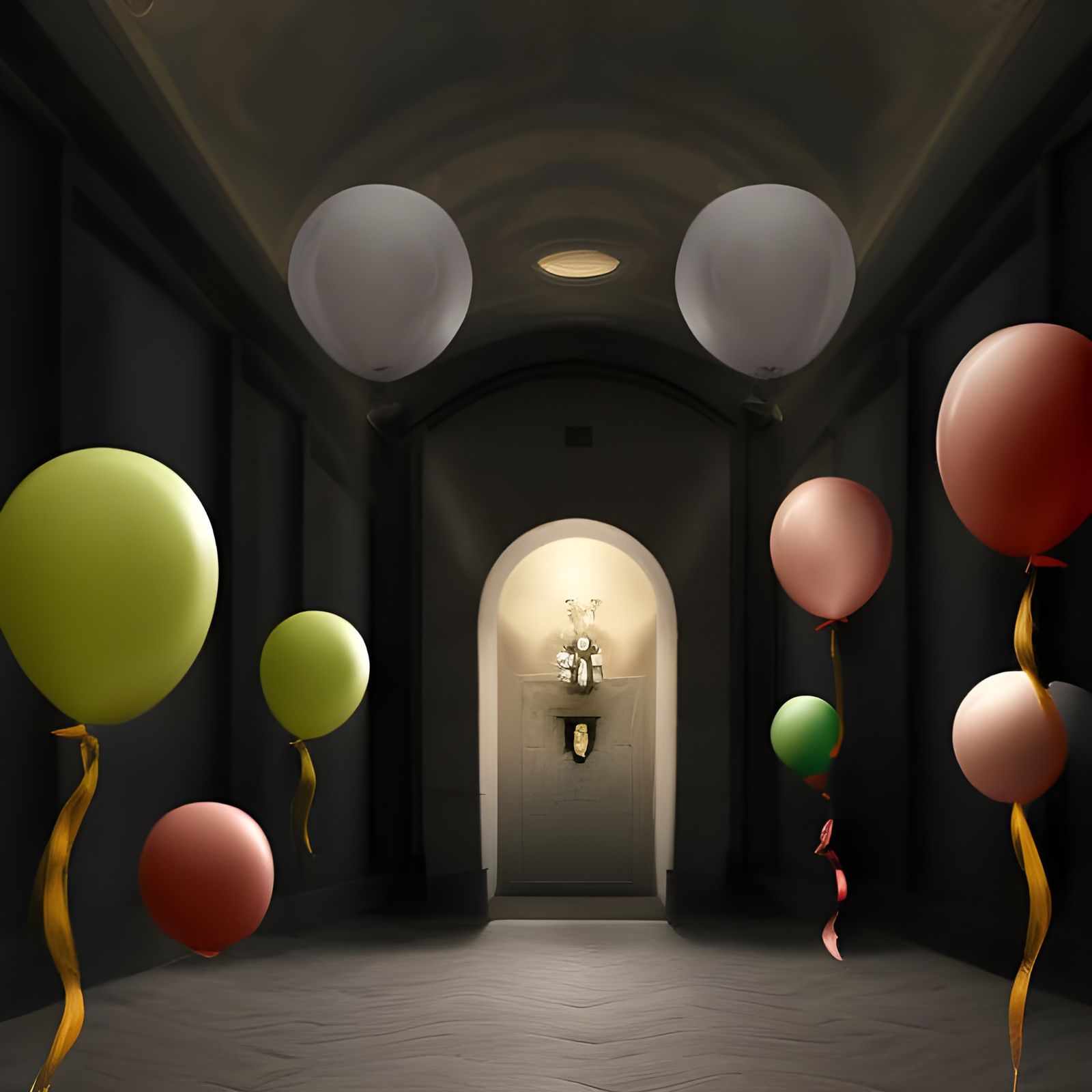Hallway of Balloons: Detailed Matte Painting