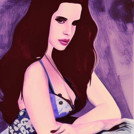 Lana Del Rey in Cubist Digital Painting