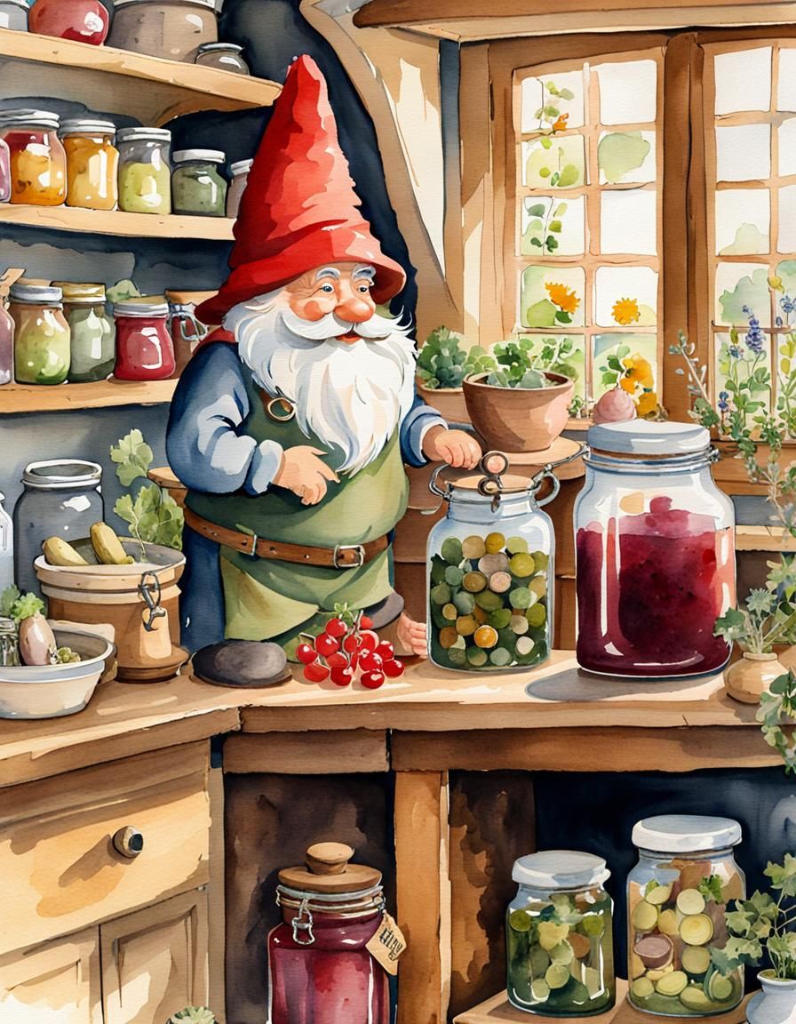 David the gnome preserving for winter