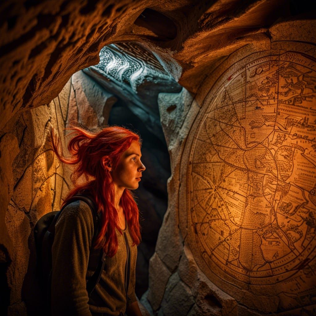 Medieval Cave Map Discovery with Adventurer