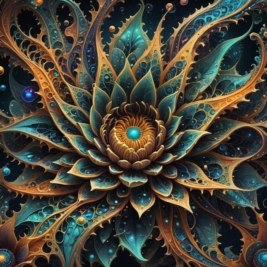 Bioluminescent Alien Moonflower in Deep Color, 8k