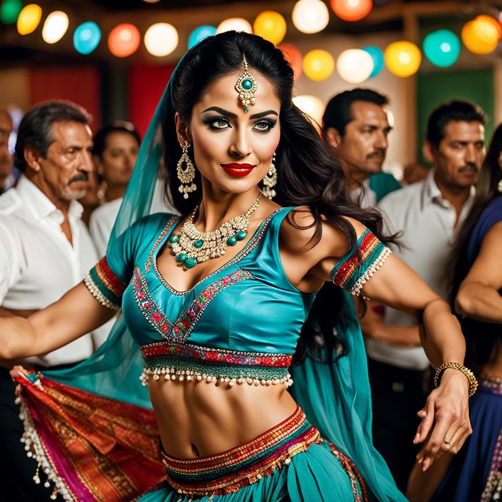 Mexican Belly Dancer Portrait in Cinematic Style