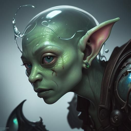 Hyperrealistic Glass Goblin Concept Art