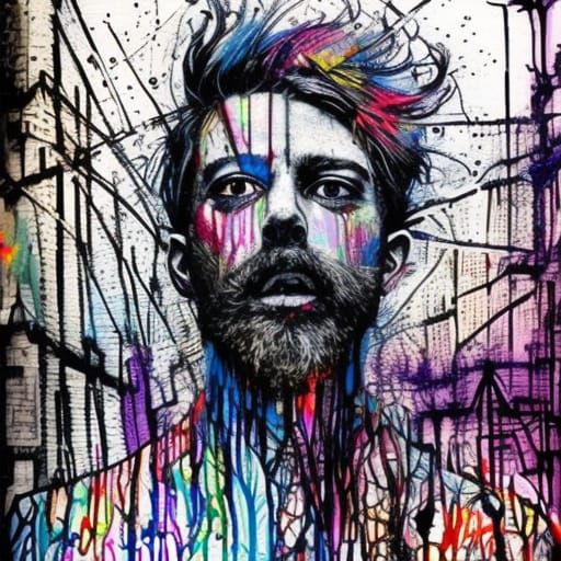 Hipster Reunion in New York: Digital Graffiti Art