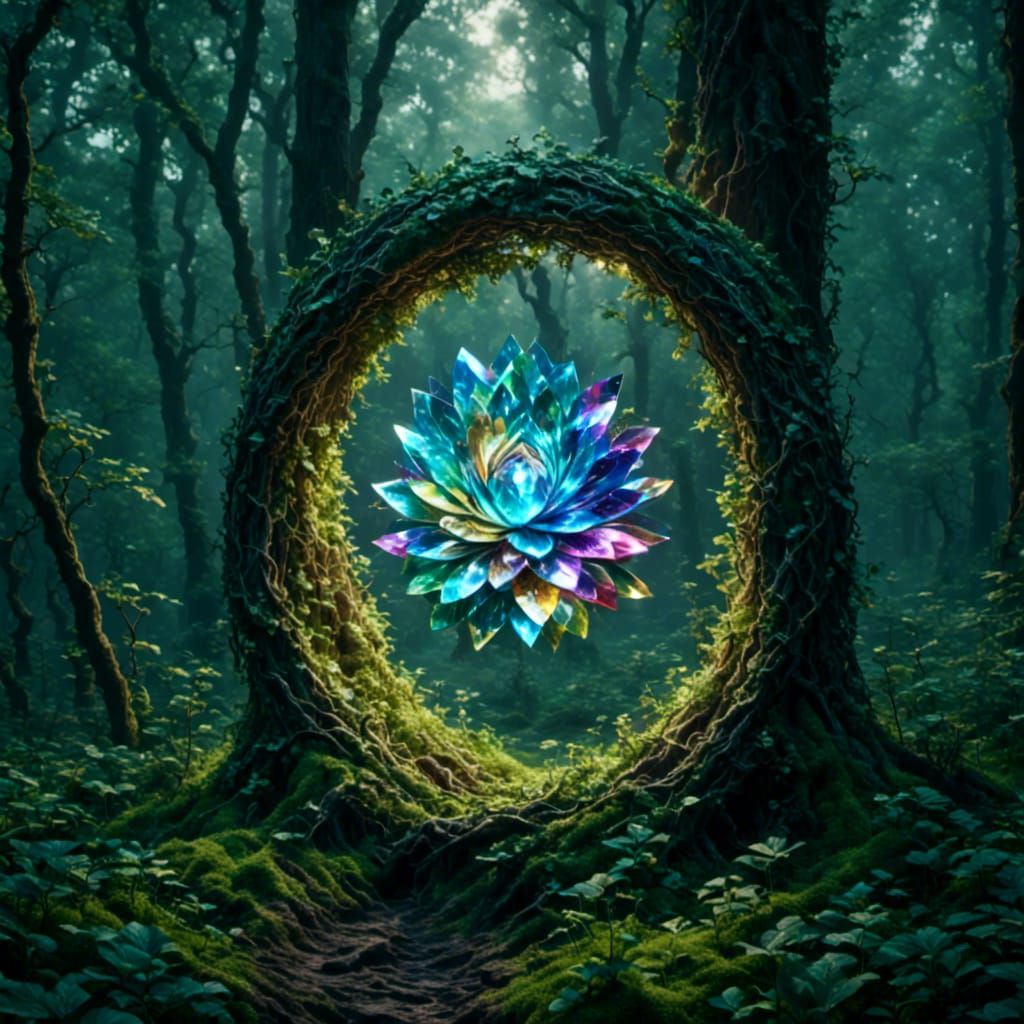 Iridescent Portal with Lightning Effects