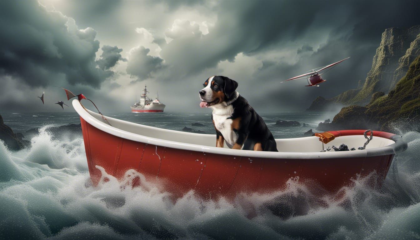 Swiss Mountain Dog Coast Guard Rescues Toy Boat