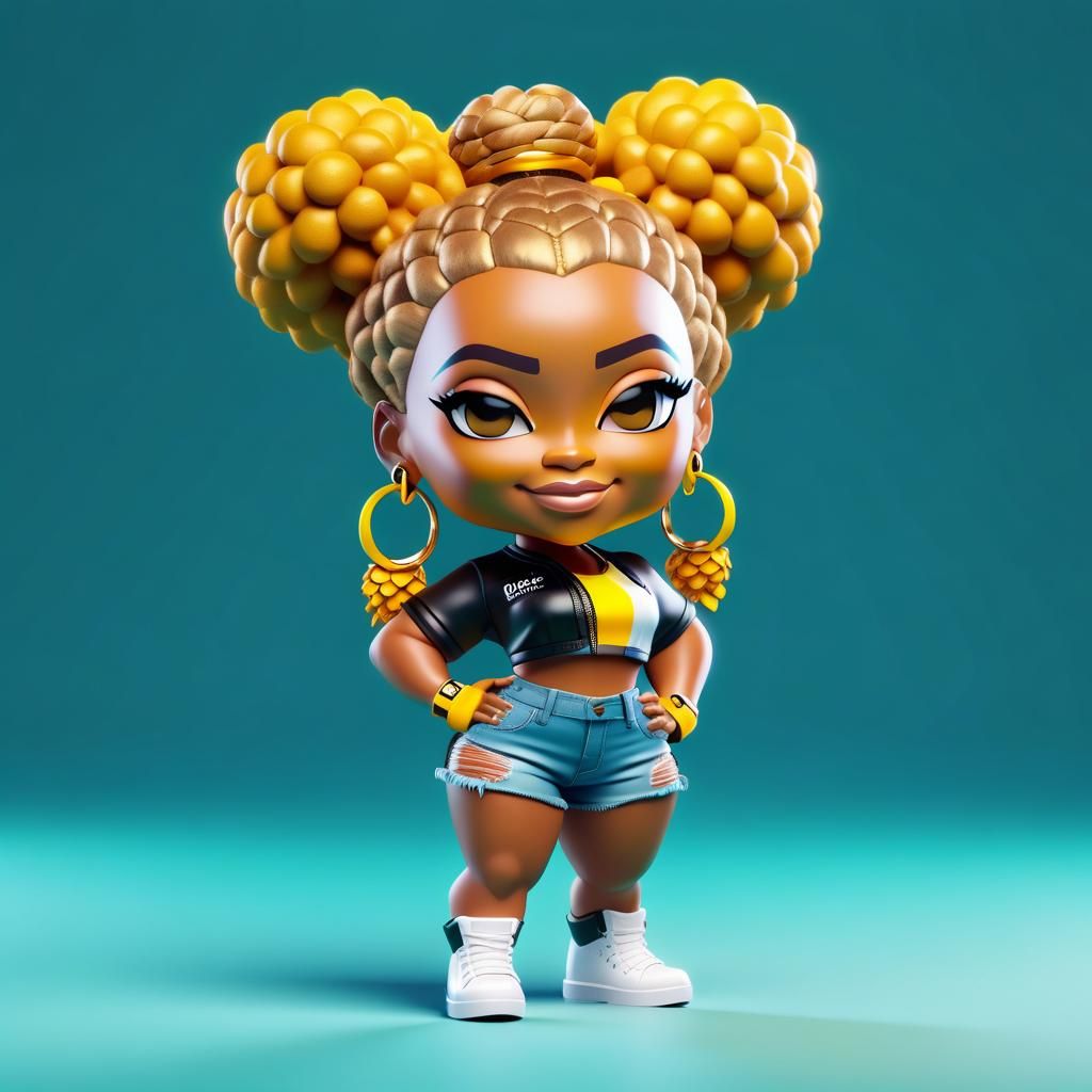 cute little chibi Beyonce realistic