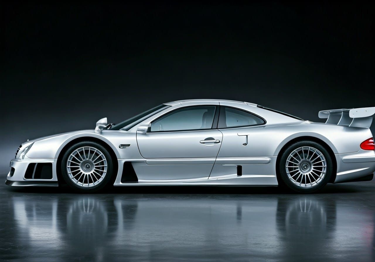 Mercedes CLK GTR in Futuristic Showroom