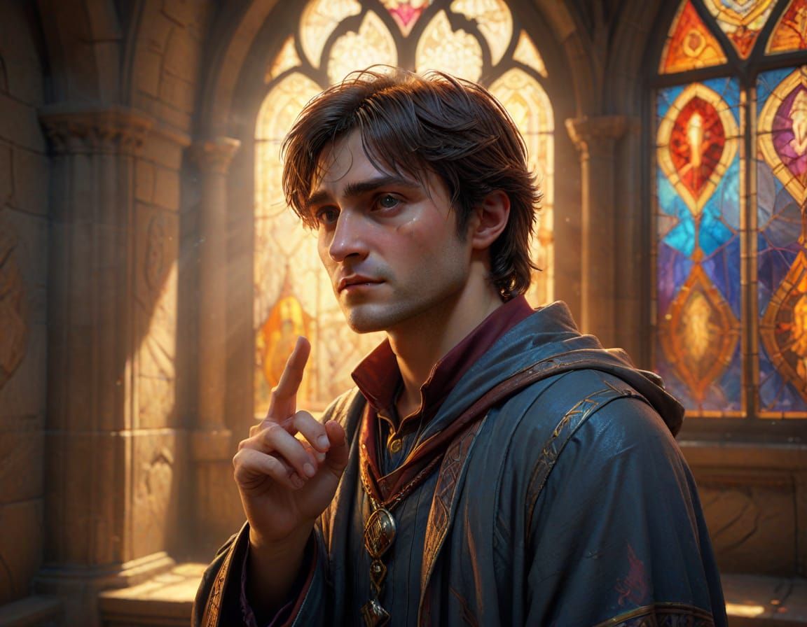 Stern Wizard Warns in Hogwarts Grandeur