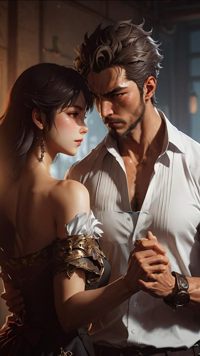 Anime Style Man and Woman Concept Art