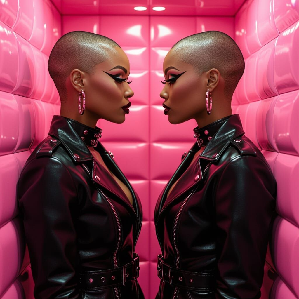Black Women in Leather Straitjackets in Padded Cell