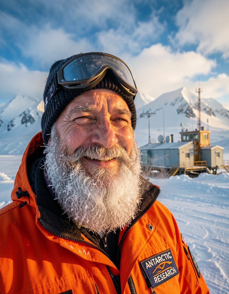 Polar Scientist in Antarctic Research Station