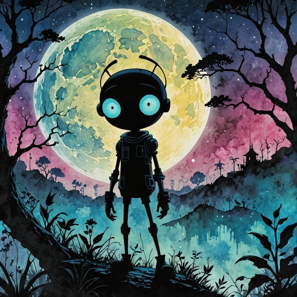 Galactic Invasion in Mystical Night Sky