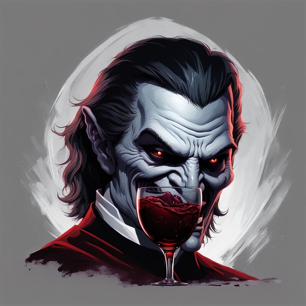 Terrifying Vampire Portrait in Dark Gothic Style