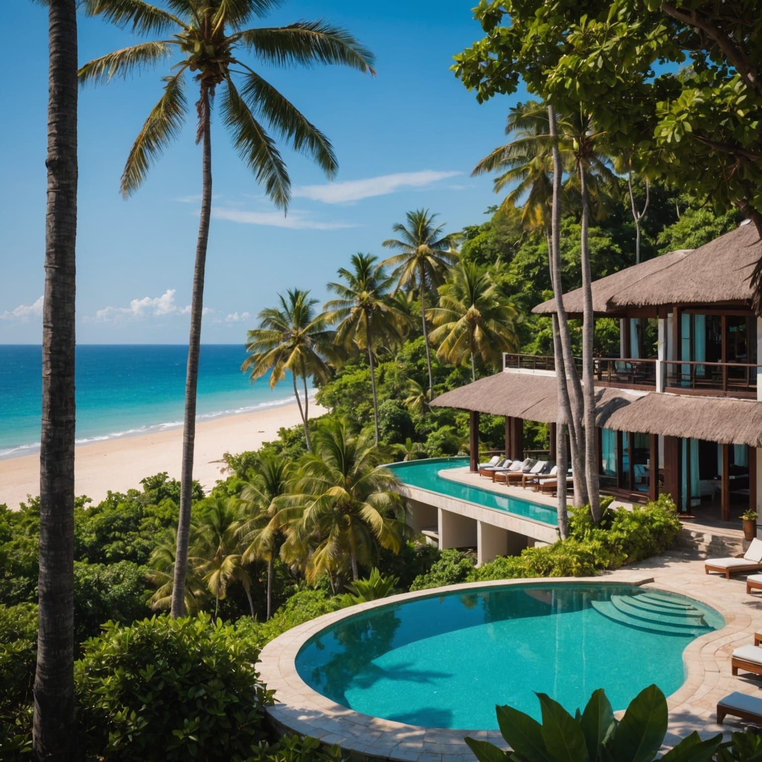 Luxury Beachfront Resort with Turquoise Ocean View