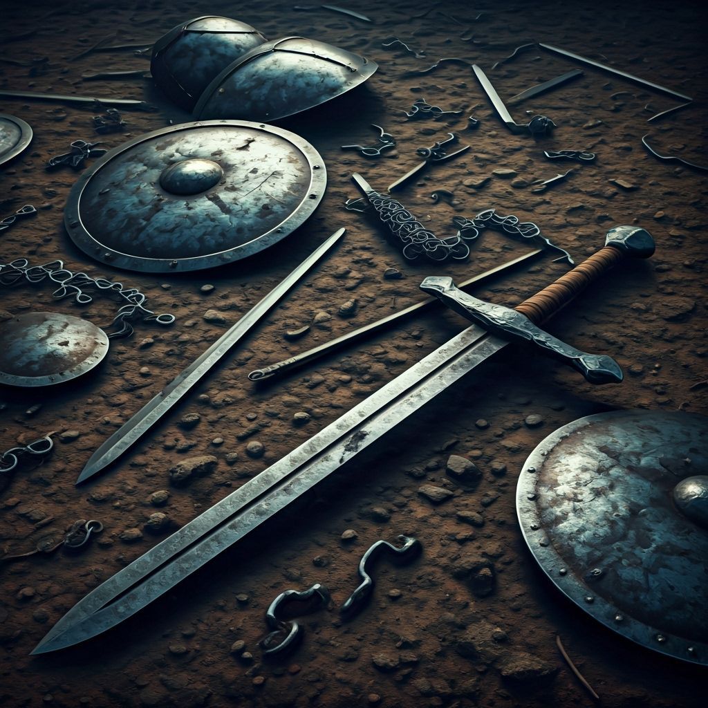 Battlefield Remains: Shattered Swords and Armor