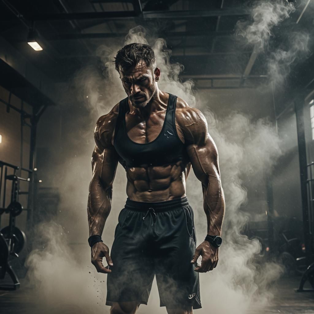 Surreal Athlete Exhausted After Grueling Workout