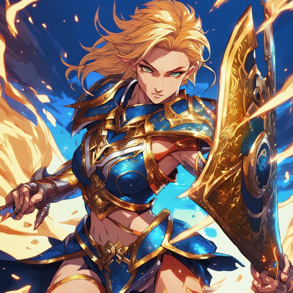 Elf Warrior in Bikini Armor: Anime Style