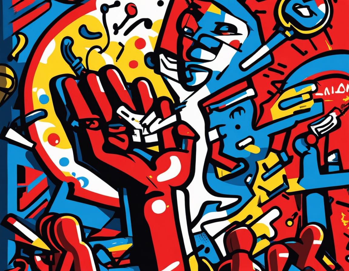 Graffiti Mural Warns About Fentanyl in Haring Style