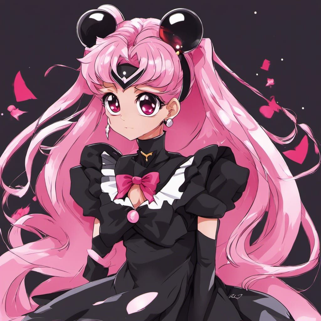 Sailor Chibi Moon as Black Lady: Anime Style