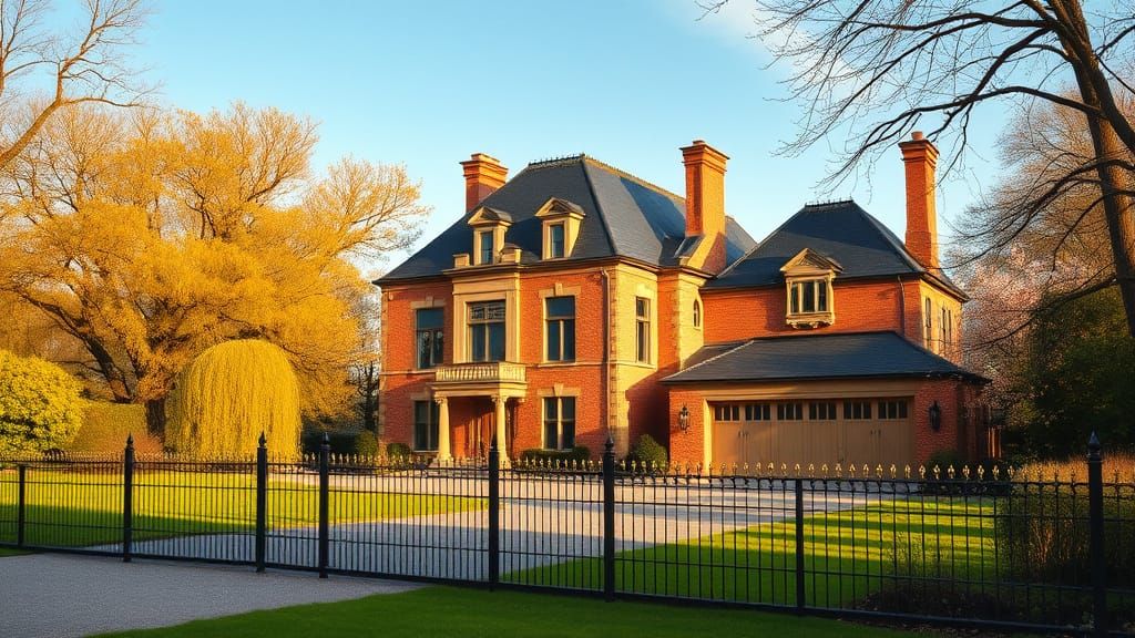 Grand Chateau in Golden Afternoon Light