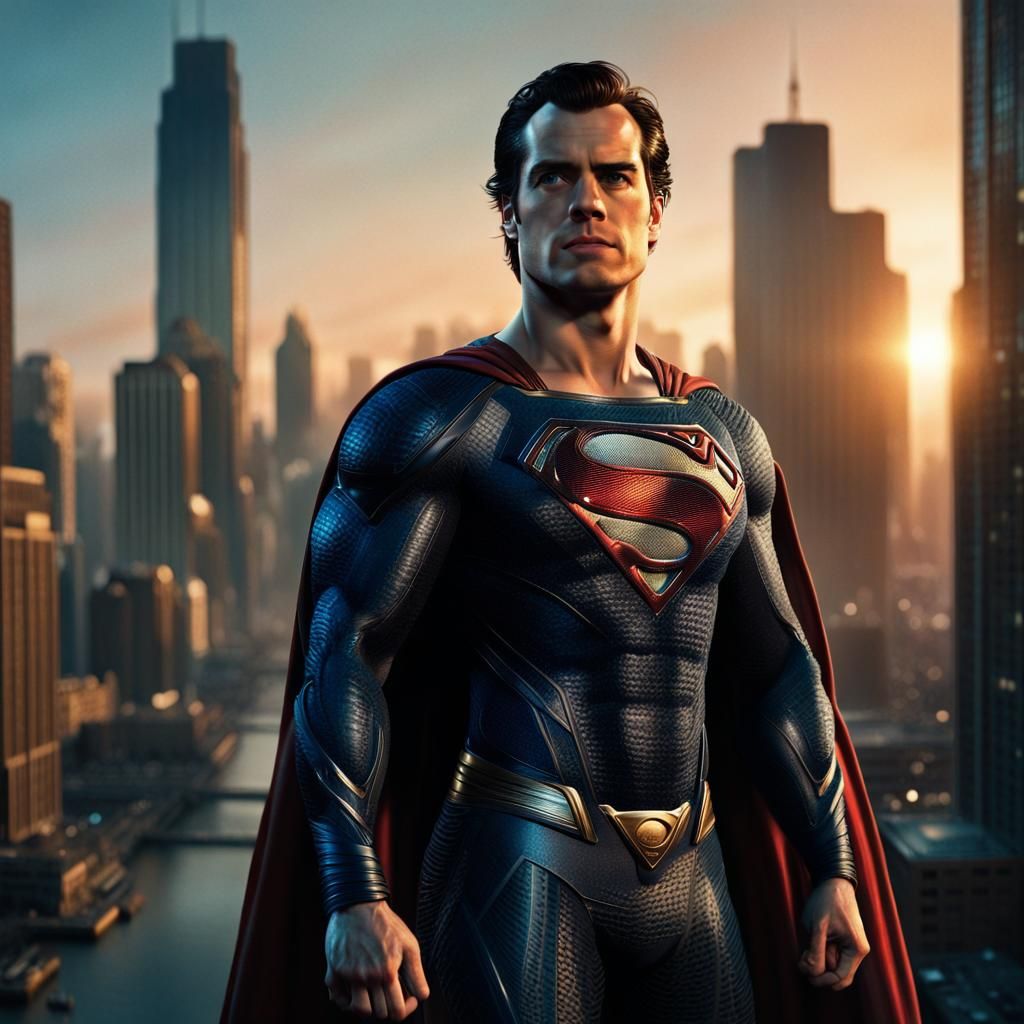 Henry Cavill as Superman in Hyperrealistic Concept Art
