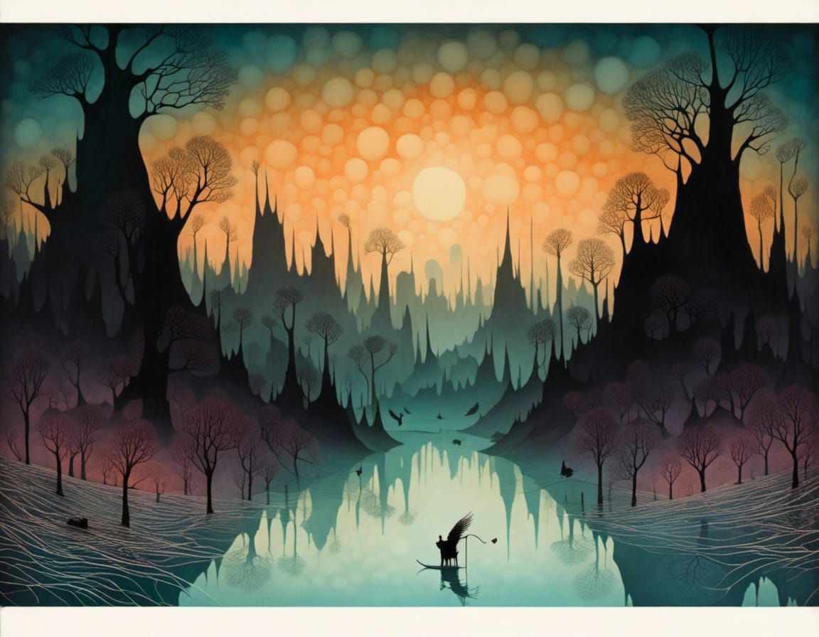 Surreal Landscape in Dark Fantasy Style