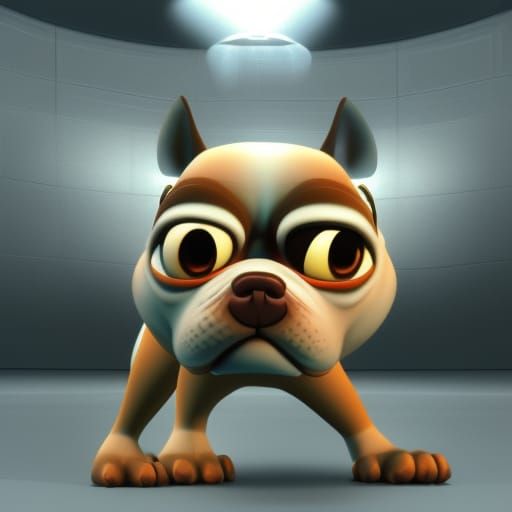Bulldog as Pixar-Style 3D Digital Art